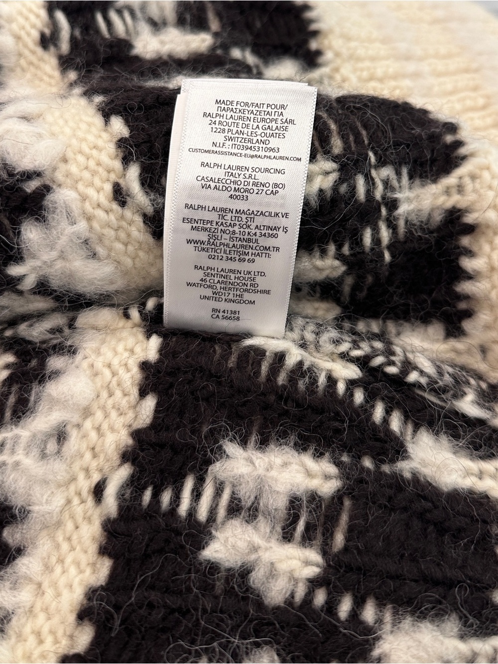 Polo Ralph Lauren Wool Blend Shawl Collar Cardigan Cream Brown Sz Large NWT - Picture 8 of 9